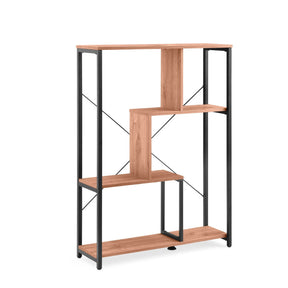 estante Kalag Eco con soportes metálicos negros y estantes efecto roble de hjh LIVING