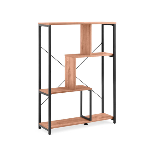 estante Kalag Eco con soportes metálicos negros y estantes efecto roble de hjh LIVING