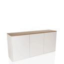 aparador KELO S en blanco con una superficie de color roble y tres puertas de hjh LIVING