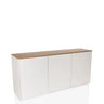 aparador KELO S en blanco con una superficie de color roble y tres puertas de hjh LIVING
