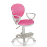 Silla giratoria para niños KID COLOUR G1 en rosa y gris con reposapiés integrado y ruedas de hjh OFFICE