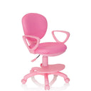 Silla giratoria para niños KID COLOUR rosa con reposabrazos y base con ruedas de hjh OFFICE