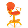 Silla giratoria para niños KID COLOUR naranja con respaldo de malla, reposabrazos y reposapiés de hjh OFFICE
