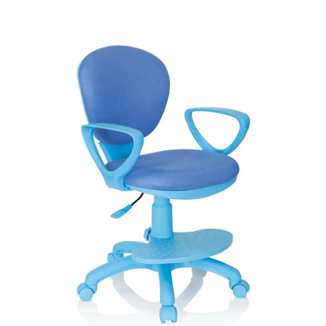 Silla giratoria para niños KID COLOUR azul con malla, reposabrazos y anillo para los pies de hjh OFFICE