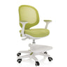 Silla para niños KID ERGO verde con estructura blanca, reposabrazos y reposapiés de hjh OFFICE
