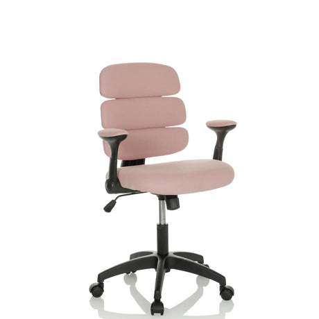 Silla giratoria para niños KID ERGOLINO B rosa con respaldo acolchado y reposabrazos negros de hjh OFFICE