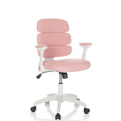 Silla giratoria para niños KID ERGOLINO W rosa con reposabrazos blancos y base blanca de hjh OFFICE