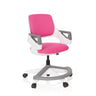 Silla giratoria para niños KID FLEX de color rosa con estructura blanca y reposabrazos grises de hjh OFFICE