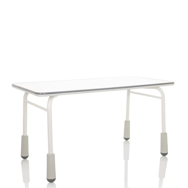 Escritorio juvenil KID GRO T en gris claro con tablero blanco y patas estables de hjh OFFICE