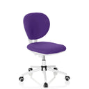 Silla giratoria para niños KID VIVO de color lila con base blanca y ruedas de hjh OFFICE