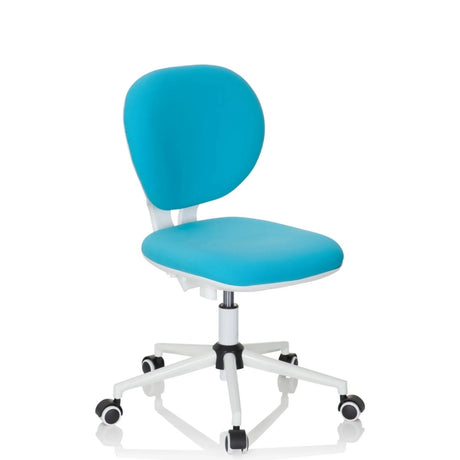 Silla giratoria para niños KID VIVO en color turquesa con base blanca y cinco ruedas de hjh OFFICE