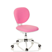 Silla giratoria para niños KID VIVO en color rosa con base blanca y ruedas de hjh OFFICE