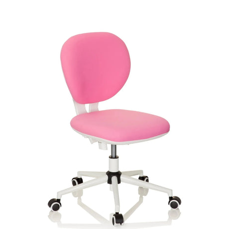 Silla giratoria para niños KID VIVO en color rosa con base blanca y ruedas de hjh OFFICE