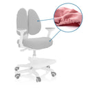 Juego de fundas de repuesto rosas KID WING COVER para silla de oficina con vista detallada del tejido elástico de hjh OFFICE