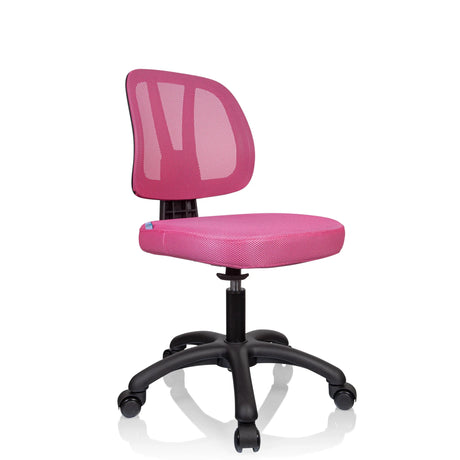 Silla giratoria para niños KID YU 200 rosa con malla y base negra con ruedas de hjh OFFICE