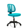 Silla giratoria para niños KID YU 200 en color turquesa con respaldo de malla y base negra de hjh OFFICE