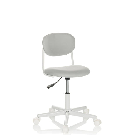 Silla giratoria para niños KIDDY BASE I en color gris con asiento acolchado y base blanca de hjh OFFICE
