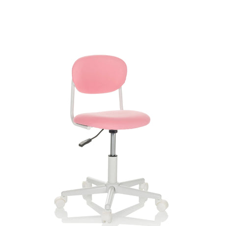 Silla giratoria para niños KIDDY BASE I rosa con base blanca y ruedas de hjh OFFICE