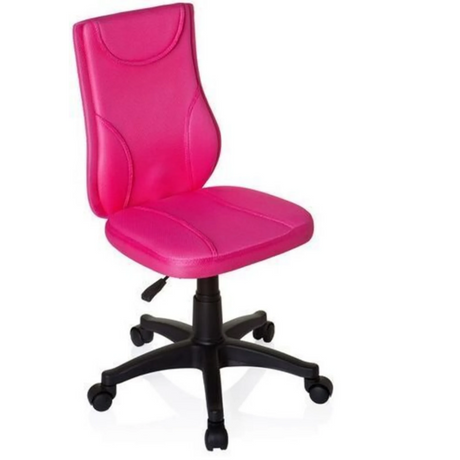Silla giratoria para niños KIDDY BASE rosa con malla y base negra con ruedas de hjh OFFICE