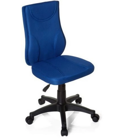 Silla giratoria para niños KIDDY BASE azul con tapizado de tela y base negra con ruedas de hjh OFFICE