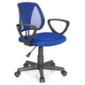 Silla giratoria para niños KIDDY CD en azul oscuro con respaldo de malla y reposabrazos negros de hjh OFFICE
