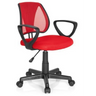 Silla giratoria para niños KIDDY CD roja con respaldo de malla, reposabrazos negros y ruedas de hjh OFFICE
