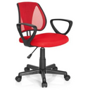 Silla giratoria para niños KIDDY CD roja con respaldo de malla, reposabrazos negros y ruedas de hjh OFFICE