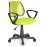 Silla giratoria para niños KIDDY CD en verde con respaldo de malla y reposabrazos negros de hjh OFFICE