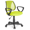 Silla giratoria para niños KIDDY CD en verde con respaldo de malla y reposabrazos negros de hjh OFFICE