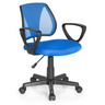 Silla giratoria para niños KIDDY CD azul con respaldo de malla y reposabrazos negros de hjh OFFICE