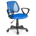 Silla giratoria para niños KIDDY CD azul con respaldo de malla y reposabrazos negros de hjh OFFICE
