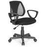 Silla giratoria para niños KIDDY CD negra con respaldo de malla y reposabrazos de hjh OFFICE