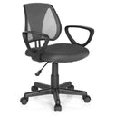 Silla giratoria para niños KIDDY CD gris con respaldo de malla y reposabrazos de hjh OFFICE