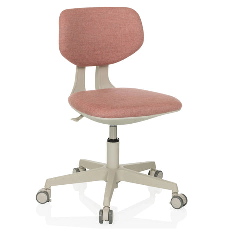 Silla giratoria para niños KIDDY CLASSIC en rosa con estructura beige y ruedas de hjh OFFICE