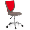 Silla giratoria para niños KIDDY COMFORT en gris y rojo con base de metal brillante y ruedas de hjh OFFICE