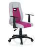 Silla giratoria para niños KIDDY EXTRA en gris y rosa con reposabrazos y ruedas negras de hjh OFFICE