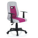 Silla giratoria para niños KIDDY EXTRA en gris y rosa con reposabrazos y ruedas negras de hjh OFFICE