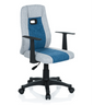 Silla giratoria para niños KIDDY EXTRA en gris y azul con reposabrazos y ruedas negras de hjh OFFICE