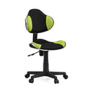 Silla giratoria para niños KIDDY GTI-2 en negro-verde con revestimiento de malla y ruedas de hjh OFFICE