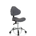 Silla giratoria para niños KIDDY GTI-3 gris con tapizado de tela y estructura de cromo brillante de hjh OFFICE