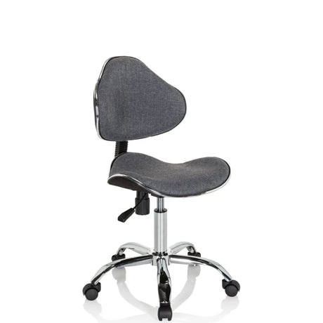 Silla giratoria para niños KIDDY GTI-3 gris con tapizado de tela y estructura de cromo brillante de hjh OFFICE