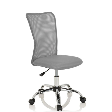 Silla giratoria para niños KIDDY NET I gris con malla y base de metal brillante de hjh OFFICE