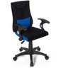 Silla giratoria para niños KIDDY PRO AL en negro y azul con reposabrazos y ruedas de hjh OFFICE