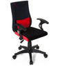 Silla giratoria para niños KIDDY PRO AL en negro y rojo con reposabrazos y base con ruedas de hjh OFFICE