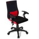Silla giratoria para niños KIDDY PRO AL en negro y rojo con reposabrazos y base con ruedas de hjh OFFICE