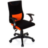 Silla giratoria para niños KIDDY PRO AL en color negro-naranja con reposabrazos y base con ruedas de hjh OFFICE