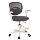 Silla giratoria para niños KIDDY SMART gris con respaldo de malla y estructura blanca de hjh OFFICE