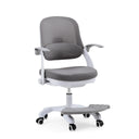 Silla giratoria para niños Kiddy Smart Step en gris claro con funda de malla y un reposapiés integrado de hjh OFFICE
