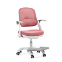 Silla giratoria para niños Kiddy Smart Step en rosa con estructura blanca y reposapiés integrado de hjh OFFICE