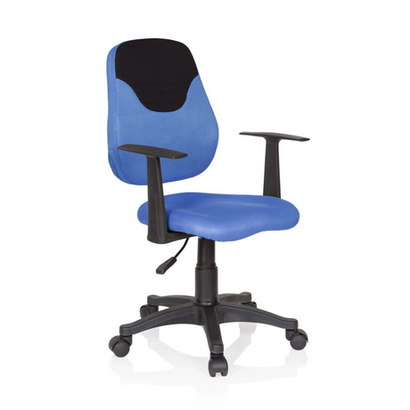 Silla giratoria para niños KIDDY STYLE en azul y negro con malla y reposabrazos de hjh OFFICE